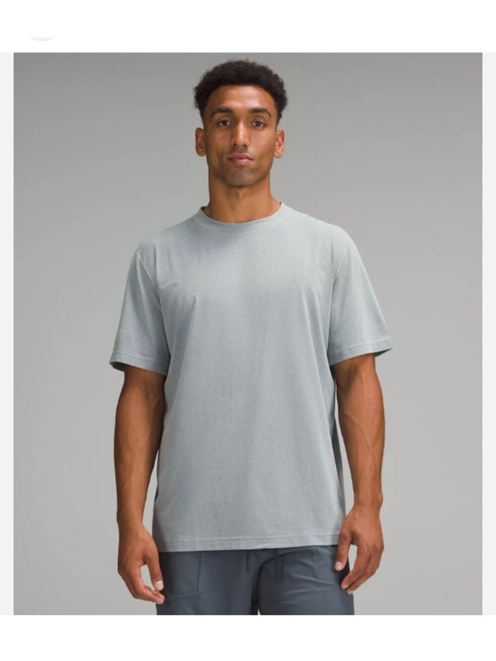Lululemon Athletica Relaxed-Fit Men's Workout Short-Sleeve Shirt Grey Size XL